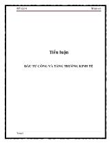 Tiểu luận Đầu tư công và tăng trưởng kinh tế