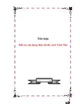 Tiểu luận Đầu tư xây dựng Khu đô thị mới Vinh Tân