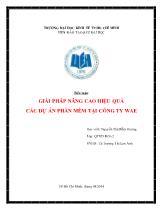 Tiểu luận Giải pháp nâng cao hiệu quả các dự án phần mềm tại công ty WAE