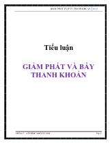 Tiểu luận Giảm phát và bẫy thanh khoản