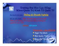 Tiểu luận Hãy liên hệ thực tế vẽ sơ đồ thông tin thống kê trong hệ thống thông tin quản lý của 1 doanh nghiệp