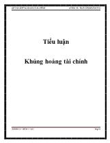 Tiểu luận Khủng hoảng tài chính