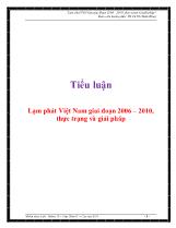 Tiểu luận Lạm phát Việt Nam giai đoạn 2006 – 2010, thực trạng và giải pháp