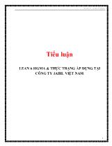 Tiểu luận Lean 6 sigma & thực trạng áp dụng tại công ty Jabil Việt Nam