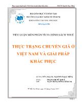 Tiểu luận Môn phân tích chính sách thuế Thực trạng chuyển giá ở Việt Nam và giải pháp khắc phục