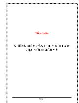 Tiểu luận Những điểm cần lưu ý khi làm việc với người Mỹ