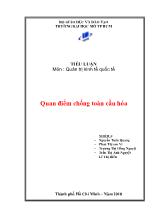 Tiểu luận Quan điểm chống toàn cầu hóa