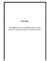 Tiểu luận Quy trình sản xuất và kinh doanh gỗ ngoại thất của công ty cổ phần lâm sản lâm sản 20