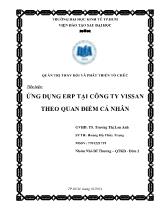 Tiểu luận Ứng dụng ERP tại công ty Vissan theo quan điểm cá nhân