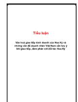 Tiểu luận Văn hoá giao tiếp kinh doanh của Hoa Kỳ và những vấn đề doanh nhân Việt Nam cần lưu ý khi giao tiếp , đàm phán với đối tác Hoa Kỳ