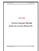 Tiểu luận Văn hoá trong giao tiếp kinh doanh của các nước Phương Tây