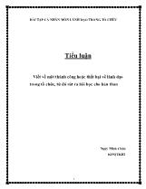 Tiểu luận Viết về một thành công hoặc thất bại về lãnh đạo trong tổ chức, từ đó rút ra bài học cho bản than