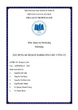 Tiểu luận Xây dựng kế hoạch marketing cho công ty