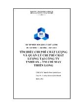 Tìm hiểu chi phí chất lượng và quản lý chi phí chất lượng tại công ty TNHH sản xuất – thương mại chỉ may Thiên Long