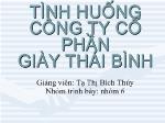 Tình huống công ty cổ phần giày Thái Bình