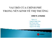 Vai trò của chính phủ trong nền kinh tế thị trường
