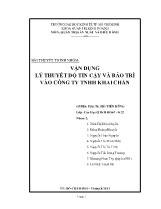 Vận dụng lý thuyết độ tin cậy và bảo trì vào công ty TNHH Khai Chấn