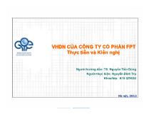 VHDN của công ty cổ phần FPT- Thực tiễn và kiến nghị