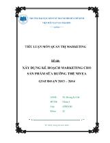 Xây dựng kế hoạch marketing cho sản phẩm sữa dưỡng thể nivea giai đoạn 2013 – 2014