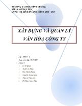 Xây dựng và quản lý văn hóa công ty