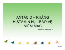 Antacid –kháng Histamin H2–bảo vệ niêm mạc