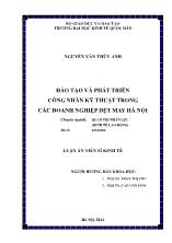 Ðào tạo và phát triển công nhân kỹ thuật trong các doanh nghiệp dệt may Hà Nội