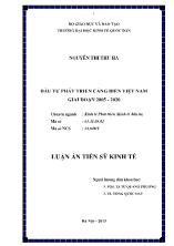 Ðầu tư phát triển cảng biển Việt Nam giai đoạn 2005 - 2020