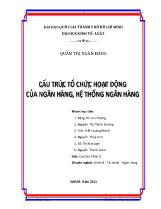 Cấu trúc tổ chức hoạt động của ngân hàng, hệ thống ngân hàng