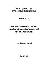 Chiến lược chiến lược marketing đối với hàng thủ công mỹ nghệ của các làng nghề Việt Nam đến năm 2010