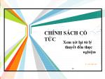 Chính sách cổ tức Xem xét lại từ lý thuyết đến thực nghiệm
