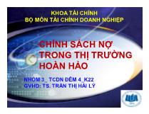 Chính sách nợ trong thị trường hoàn hảo