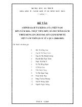 Chính sách tài khóa của Việt Nam đến năm 2010 - Thực tiễn điều hành chính sách thuế để ngăn chăn đà suy giảm kinh tế Việt Nam thời gian vừa qua (2008-2009)