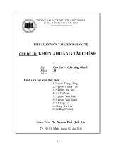 Chủ đề 2B: Khủng hoảng tài chính