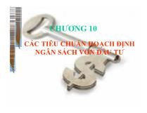 Chương 10 Các tiêu chuẩn hoạch định ngân sách vốn đầu tư