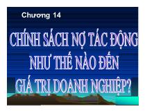 Chương 14: Chính sách nợ tác động như thế nào đến giá trị doanh nghiệp
