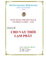 Chuyên đề Cho vay thời lạm phát