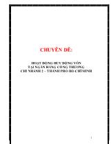 Chuyên đề Hoạt động huy động vốn tại ngân hàng công thương chi nhánh 2 – thành phố Hồ Chí Minh