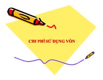 Đề tài Chi phí sử dụng vốn