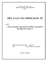 Đề tài Chính sách quản lý ngoại hối của Ngân hàng Nhà nước trong thời kỳ hội nhập kinh tế quốc tế
