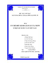 Đề tài Cơ chế điều hành lãi suất của Ngân hàng Trung Ương ở một số nước và ở Việt Nam