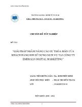Đề tài Giải pháp nhằm nâng cao sự thỏa mãn của khách hàng khi sử dụng dịch vụ tại công ty Emerald Digital marketing