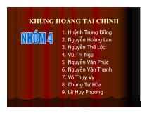 Đề tài Khủng hoảng tài chính Một thất bại lớn về mặt