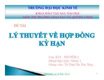 Đề tài Lý thuyết về hợp đồng kỳ hạn