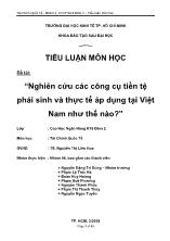 Đề tài Nghiên cứu các công cụ tiền tệ phái sinh và thực tế áp dụng tại Việt Nam như thế nào?