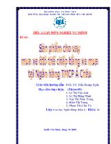 Đề tài Sản phẩm cho vay mua xe ô tô thế chấp bằng xe mua tại Ngân hàng TMCP Á Châu