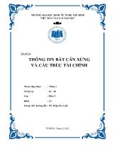 Đề tài Thông tin bất cân xứng và cấu trúc tài chính