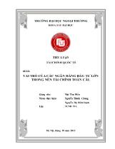Đề tài Vai trò của các ngân hàng đầu tư lớn trong nền tài chính toàn cầu