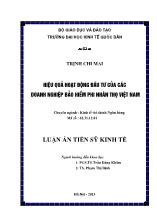 Hiệu quả hoạt động đầu tư của các doanh nghiệp bảo hiểm phi nhân thọ Việt Nam