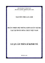 Hoàn thiện hệ thống kiểm soát nội bộ tại tập đoàn hóa chất Việt Nam