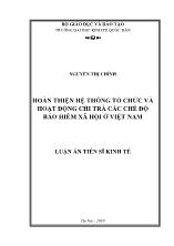 Hoàn thiện hệ thống tổ chức và hoạt động chi trả các chế độ bảo hiểm xã hội ở Việt Nam